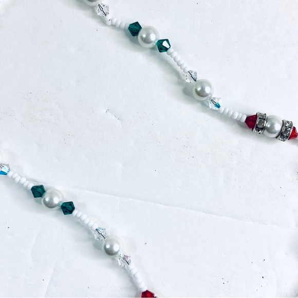 Artisan Crafted Handmade Sparkling Snowgirl Christmas Necklace - Picture 8 of 9